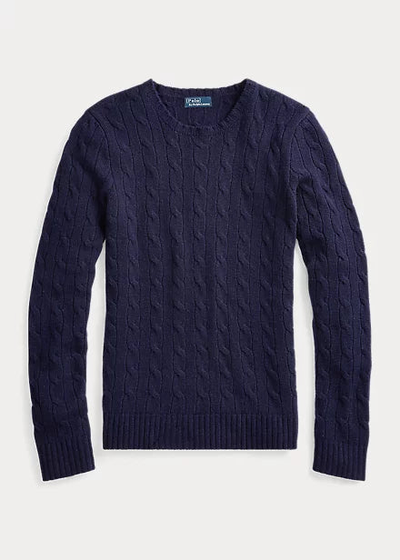 Suéter de caxemira tricotado com decote em V