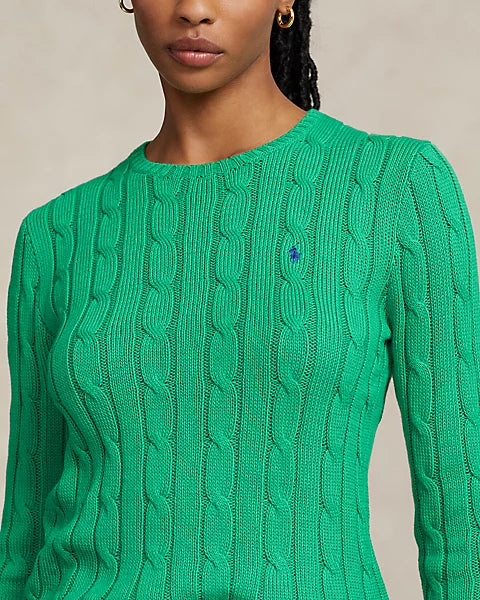 Suéter tricotado de algodão com gola redonda